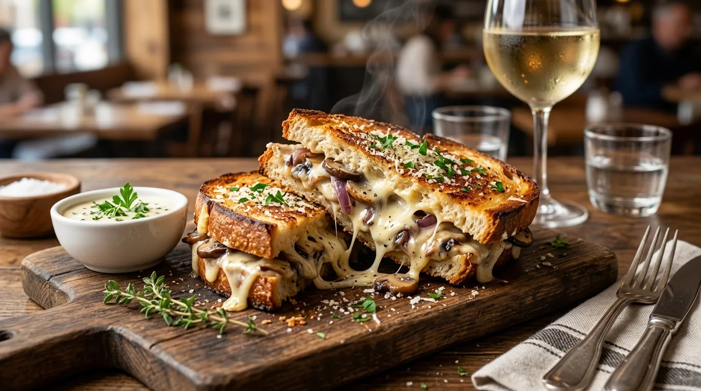 Mushroom Onion Alfredo Melt